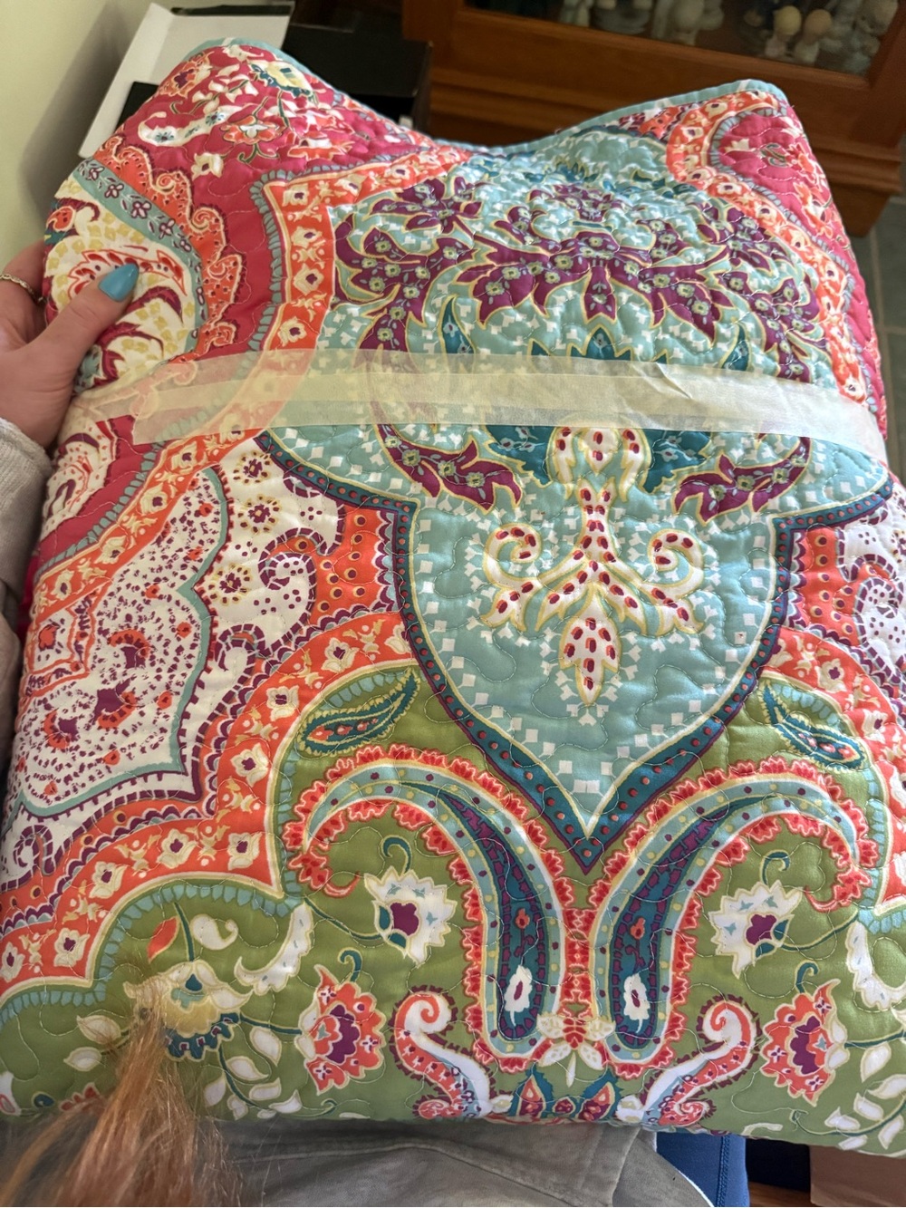 Multicolor Paisley Quilted Pillow Sham - Home Bedding